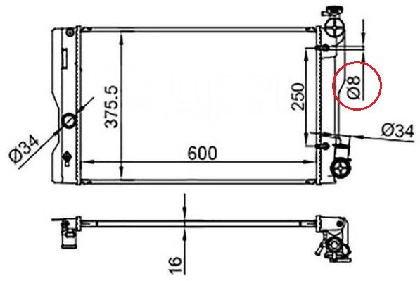 RAD1D681(16MM) - [1NZFE,1ZRFE,2ZRFE,3ZZ...]COROLLA 07-14,WISH 09-17[TRANS LINE=8MM]  ............269741