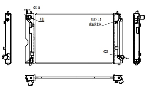 RAD6C722(16MM)-[1ND-TV]COROLLA 1.4D 04-07 -Automotive Radiator....264646